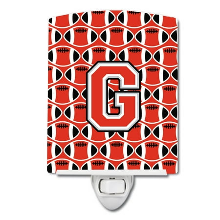 

Caroline s Treasures CJ1067-GCNL Letter G Football Scarlet and Grey Ceramic Night Light 6x4x3 multicolor