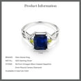 thumbnail image 5 of Gem Stone King 2.73 Ct Octagon Blue Created Sapphire Canary Diamond 925 Sterling Silver Ring (Size 7), 5 of 5