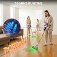 thumbnail image 6 of KISSAIR Clean & Empty Cordless Stick Vacuum – Lightweight Cordless with HEPA Filter, Portable, Rechargeable, Auto-Empty System, Stick Vacuum for Pet Hair, Carpets & Hardfloor, Purple, 6 of 18