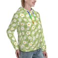 thumbnail image 6 of Fotbe Daisies Flowers Pattern Womens Long Sleeve Hoodie, Pullover Hooded Sweatshirt, Kangaroo Pocket Hoodie with Eye-catching Drawstrings-, 6 of 7