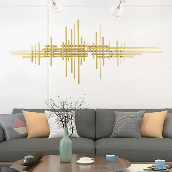 Metal Wall Art Wall Sculptures for Living Room, Gold Handmade Modern Geometric Wall Art Decor for Dining Room Bedroom Home Office Hotel
