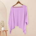 thumbnail image 5 of BXINGOHAI Women's Cardigan Shrug 3/4 Sleeve Open Front Loose Lightweight Cover Ups Purple XL, 5 of 5