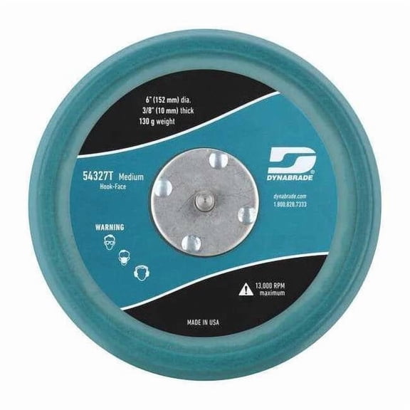 Dynabrade Disc Backup Pad,6" Dia.,Max. 13,000 RPM 54327