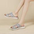 thumbnail image 4 of Rokment Womens Mesh Orthopedic Memory Foam Walking Slipper Sandals Breathable Comfortable Cushioned Wedges Low Heel Beach Slip on Wide Width Nursing Outdoor Sports Slides Summer Shoes Grey Size 8, 4 of 8