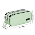 thumbnail image 3 of AuroraX Cute Pencil Pouch with Handle,Large Green Pencil Case with 3 Compartments,Pen Bag, 3 of 5