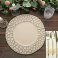 thumbnail image 5 of Efavormart 6 Pack | 13" Taupe Plastic Hammered Rim Dinner Charger Plates, Decorative Disposable Irregular Round Serving Plates, 5 of 11