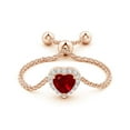 thumbnail image 2 of ANGARA Natural Heart-Shaped Ruby Bolo Ring with Diamond Halo in 14K Rose Gold for Women (Size-4mm) | July Birthstone, Birthday, Anniversary, Jewelry Gift for Women | Natural Ruby Ring, 2 of 9
