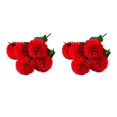 thumbnail image 2 of stanreset 5 Têtes Artificielle Bouquet de Fleurs Mariage Fête Décor Soie avec des Feuilles Rouges 2Set, 2 of 6