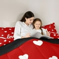 thumbnail image 5 of jejeloiu Happy Valentins'S Day Bedding Comforter Set,Cartoon Heart Print Twin Comforter Sets,Red White Bedding Set For Girls,Super Cozy Room Decor Reversible,2-Piece, 5 of 8