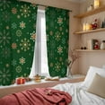 thumbnail image 4 of Christmas Snowflakes Sheer Curtains 72 Inches Long, Winter Xmas Geometric Green Light Filtering Window Curtains for Living Room/Bedroom, Rod Pocket Voile Sheer Curtain Drapes, 52"W x 72"L, 2 Panels, 4 of 9