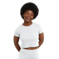 thumbnail image 1 of Hanes Originals Womens Rib Cropped T-Shirt, L, White, 1 of 1