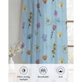 thumbnail image 6 of Spring Flowers Sheer Curtains 54 Inch Length 2 Panels Set for Living Room/Bedroom, Pink Yellow Wildflowers Pastoral Botanical Blue Kitchen Curtains Grommet Curtains Window Treatments 42"x54"x2, 6 of 7