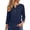 Navy, variant on 3/4 Sleeve Tops for Womens Eyelet Casual V-Neck Button Blouse Spring Summer Trendy Ladies Top