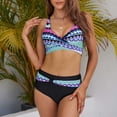 thumbnail image 2 of Women's Swimwear Two Piece Swimwear Women's Boho Print Bikini Set High Waisted Swimsuit Print Set Swimsuit Tube Top Filled Bra Swimwear Beachwear, 2 of 6