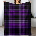 thumbnail image 3 of JEUXUS  Sherpa Blanket - Purple and Black Buffalo Plaid Christmas Blanket, Super Soft Cozy Warm Thick Winter Throw Blankets for Couch and Bed,, 3 of 6