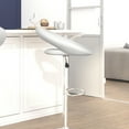 thumbnail image 4 of Flash Furniture Brook Contemporary White Vinyl Rounded Orbit-Style Back Adjustable Height Barstool with Chrome Base, 4 of 14
