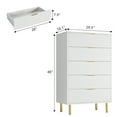 thumbnail image 4 of Modern Home 5 Drawer Dresser for Bedroom with Gold Handle and Large Drawer, Wood Double Chest of Drawers and Storage Organizer for Living Room, Hallway, Entryway, 4 of 9