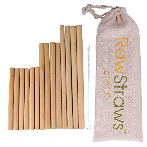 100% NATURAL DRINKING REUSABLE ECO REED STRAWS CLEANING BRUSH 20cm 10 PACK 