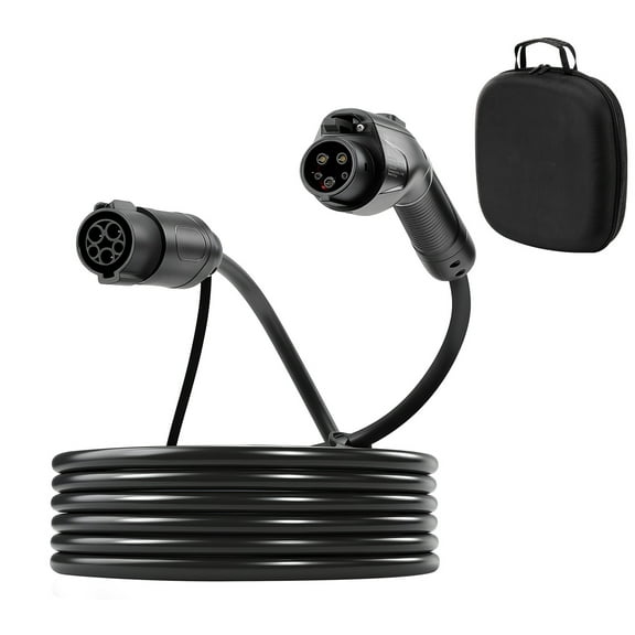 KFFKFF EV Charger Extension Cable, 32Amp 21 ft J1772 Cord Compatible with 120V-240V SAE J1772 Electric Vehicle Chargers, Level 1/Level 2 IP66 Durable Charging Cable with Portable Carrying Bag