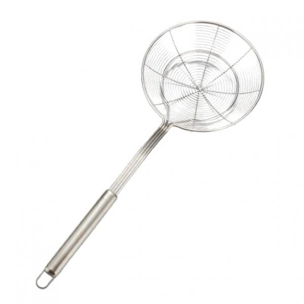 Stainless Steel Asian Spider Strainer Skimmer Food Ladle Spoon Silver 20cm 