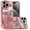 Rose Gold, variant on For iP15 Pro Max Butterfly Freedom Shimmer Glitter Thick TPU Case Cover - Rose Gold
