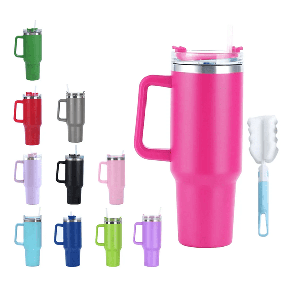 Acero Inoxidable Vaso Termico Con Asa Y Popot 40oz/1.18l Xtellar Rosa