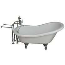 67" Clawfoot Bathtub Acrylic Slipper Tub Freestanding Bathtub Shower Combo