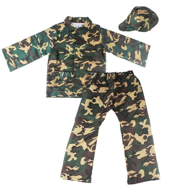 Disfraz de soldado Accesorios de juego de rol profesional de manga larga Dress Up Play Play Set Práctico de cumpleaños regalos para niños niñas Inevent FN001528-00