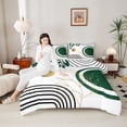 thumbnail image 4 of Castle Fairy Black Green Stripes Full Size Comforter Sets,Geometric Bedding Sets, 4 of 8