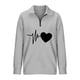 thumbnail image 4 of Moda mujer Casual estampado cuello vuelto manga larga suelta camiseta otoño blusa pulóver Tops Pompotops  FGAJ21938, 4 of 6