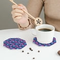 thumbnail image 6 of Pofeuu Blue Skull Flower Print Leather Coasters Set of 6, Round Cups Mugs Mat Pad for Home Kitchen Heat Resistant Drink Coasters,Octagon, 6 of 7