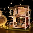 thumbnail image 4 of Mini Dollhouse, Tres Pisos Miniatura Dollhouse Romantic French Style Portátil Con 6 Luces LED para Donaciones Para Regalos para Niños Adultos para la Colección de Exhibiciones, 4 of 7