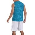 thumbnail image 5 of Rocae Blue Glitter for Men's Basketball Jersey Lightweight and Breathable Athletic Tank Top,Quick-Drying Sports Jersey 4X-Large, 5 of 9