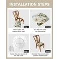 thumbnail image 4 of Spring Floral Seat Covers for Dining Room Chairs Set of 6, Stretchy Dining Chair Cushion Covers, Retro Summer White Flowers Botanical Removable Washable Slipcovers for Office, Kitchen, Party, 4 of 6