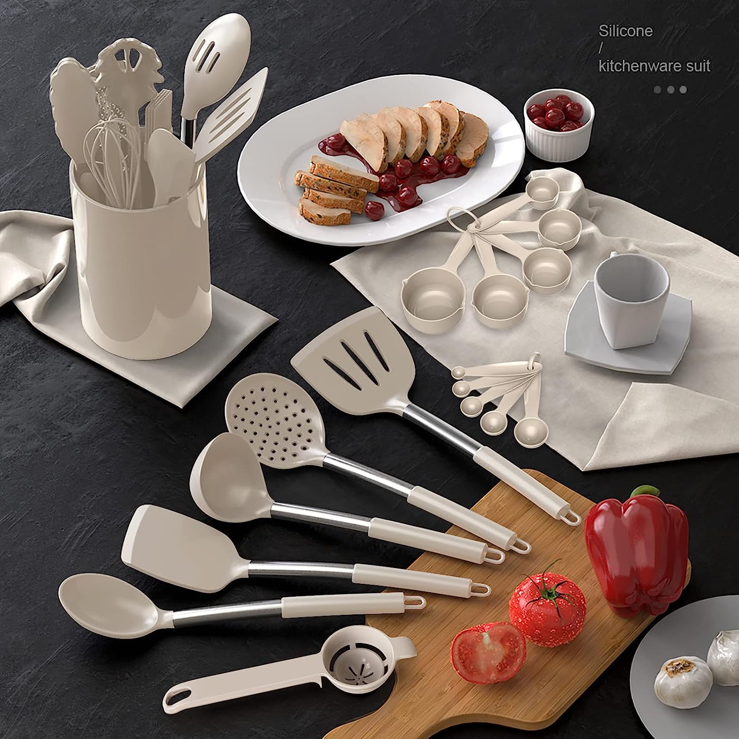 Jogo de Utensílios de Cozinha Le Mans in 2023  Silicone kitchen utensils,  Kitchen utensil set, Silicon utensils