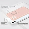 thumbnail image 2 of Case for iPhone 11 6.1 inch, Slim Soft Liquid Silicone Phone Case with Tempered Glass Back Fashion Hand Strap Shockproof TPU Bumper Cover - Sand Pink, 2 of 7