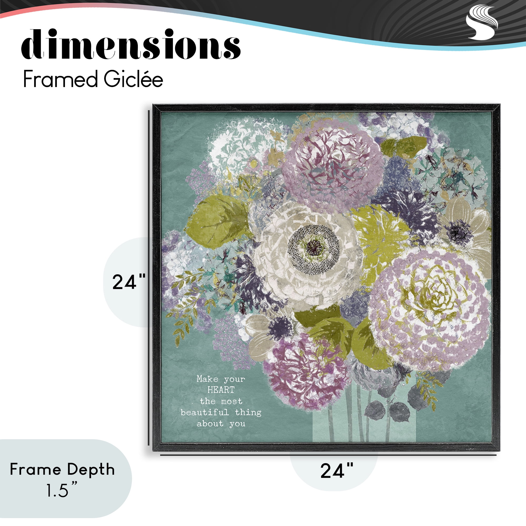 Stupell Industries Most Beautiful Thing Florals Black Framed Giclee Art, design by Suzanne Nicoll