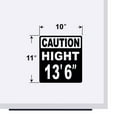 thumbnail image 5 of Caution High 13' 6" Vinyl Decal Sticker - Many Colors & Sizes - Height Trailer Sign Truck Safety Markings for Dry Van and Reefer Trailers Caution Clearance Height Sign Truck Decals (10" x 11", Black), 5 of 8