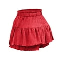 thumbnail image 6 of MIXUE Skirts For Women Summer Solid Color High Waist Stylish Sexy Drawstring Culottes Casual Mini Tennis Skirt Outwear,Red,S, 6 of 6