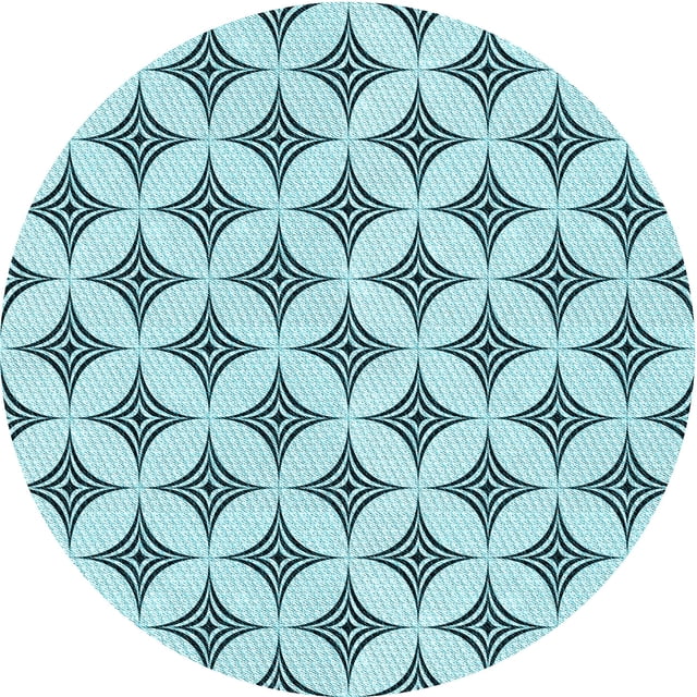 Ahgly Company Tapis Rond Lavable en Machine Intérieur Transitionnel Vert Profond, 3 Pieds Rond
