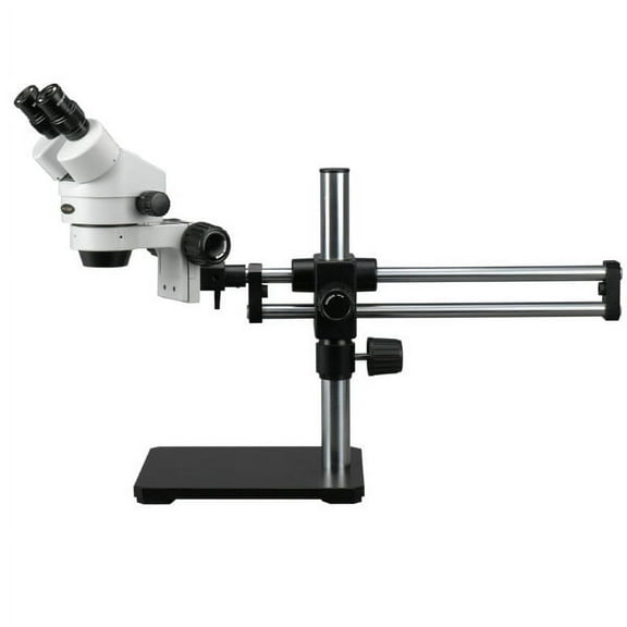 AmScope 7X-45X Binocular Stereo Microscope on Ball Bearing Boom Stand New