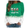 thumbnail image 1 of WZXFASHION Chandail à Col Rond pour Femmes, Décontracté Urbain, Imprimé de Noël, Coupe Ample, Liquidation, Offres du Jour, Prime, Chandail à Manches Longues, 1 of 7