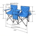 thumbnail image 4 of Portable Outdoor 2-Seat Folding Chair With Removable Sun Umbrella Blue, 4 of 9