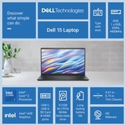 Dell DC15250 15.6 FHD 120Hz Laptop, Intel Core 3 100U, 8GB DDR5 RAM, 512GB SSD, Carbon Black