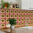 thumbnail image 3 of Mi Alma Red Yellow Mexican Peel & Stick Vinyl Backsplash Tiles 5x5, 24 pcs, 3 of 11