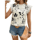 thumbnail image 1 of Blusas de Encaje con Estampado Floral para Mujer, Cuello Redondo, Mangas , Estilo Bohemio, Color Albaricoque M, 1 of 9
