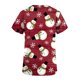 thumbnail image 4 of Blusa de manga corta con cuello en V para mujer, uniforme con bolsillos estampados navideños, blusa de enfermería Pompotops hkajfhjk473156, 4 of 5