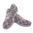 thumbnail image 2 of COEQINE US USA Flag Girls Sneakers White Sole Lace Up Women Running Shoes for Travel Outdoor Comfortable Training Athletic Sport Shoes for 4th of July, American Flag Patchwork, 2 of 7