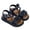 Black, variant on Weebloom Toddler Kids Sandals Girls Fashion Flip Flops Non- Rubber Soles Fasteners Hook & Loop Summer Shoes Beach Walking Sandal