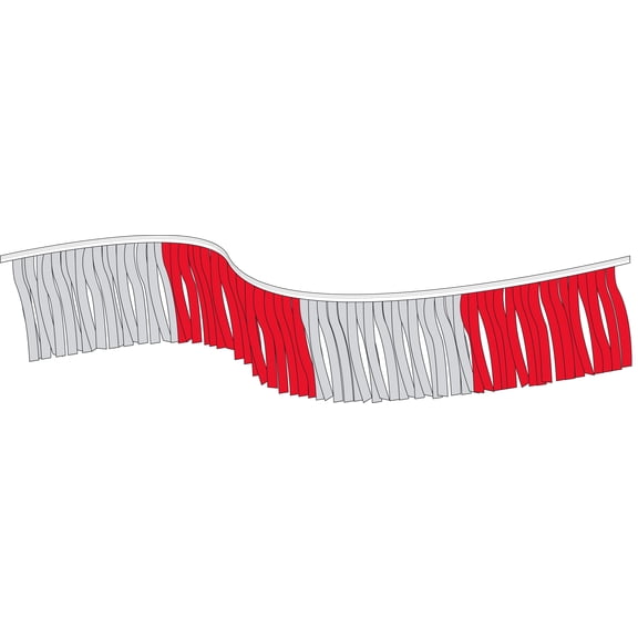 SSWBasics Metallic Fringe Pennant - Red/Silver - 120'L- Metallic Flag Streamers with Bright Fringe Pennant for Car Dealerships Durable Car Dealership Flags with Flag Fringe for Eye-Catching Displays